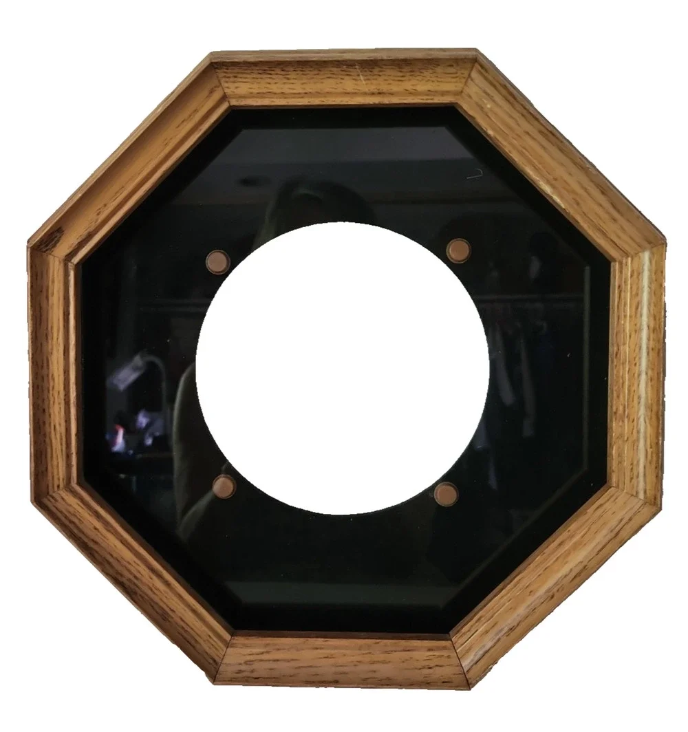 VTG Lynette Decor Elegant Wall Mount Oak Wood Plate Frame w/Glass 12